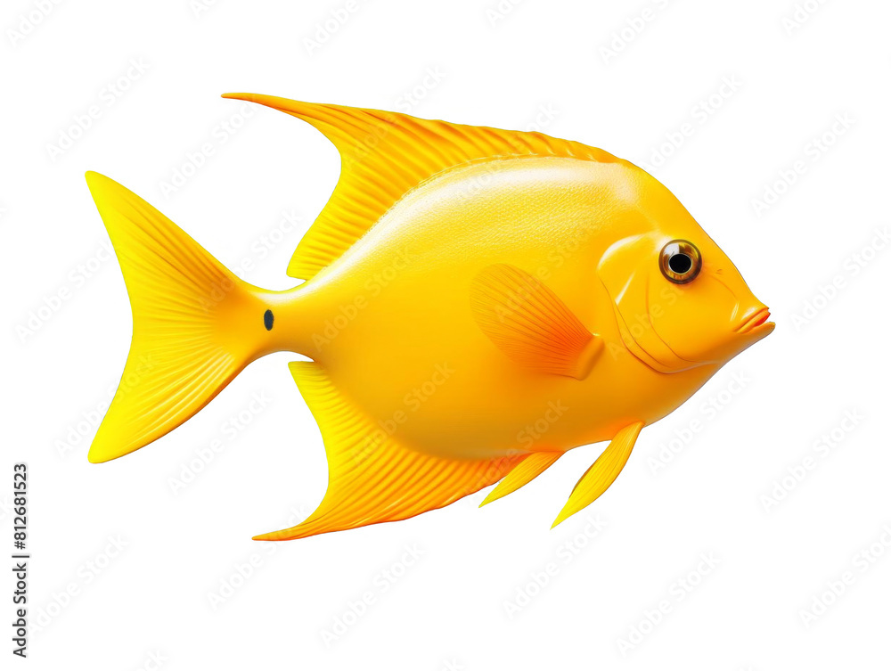 3D illustration of a yellow tang fish. 3D illustration of a yellow tang fish.