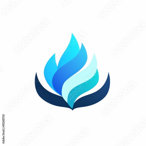 Blue Flame Logo on White Background