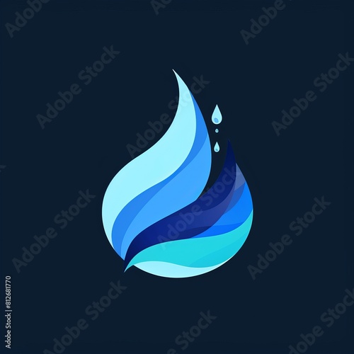 Water Drop Logo on Dark Background