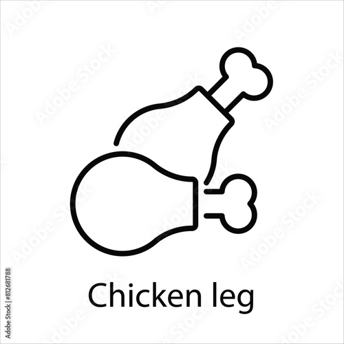 Chicken leg vector icon