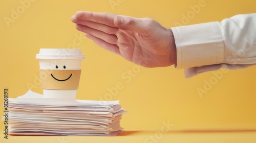 A Hand Guarding Coffee Cup photo