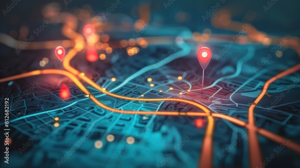 Internet connection on a global scale. Composition of points and lines on a world map for global business location Internet connection on a global scale. Composition of points and lines on a world map for global business location