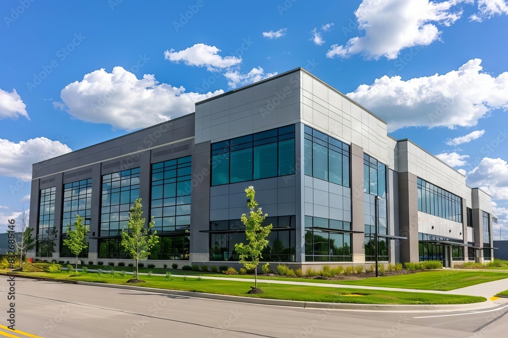 exterior view of modern manufacturing building industrial architecture exterior view of modern manufacturing building industrial architecture
