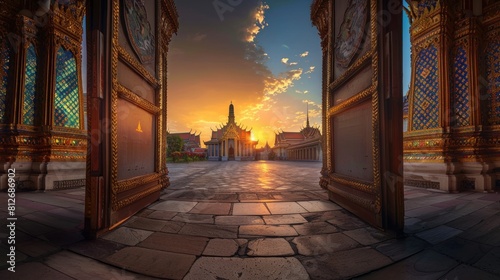 Wat Phra Kaew or Temple of the Emerald Buddha in the morning is a famous tourist destination and an important Buddhist temple. Bangkok's other corner