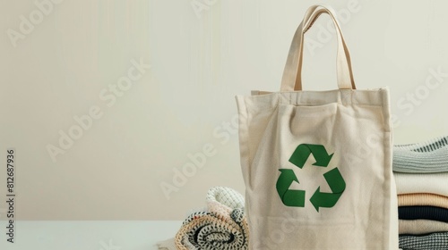 A Tote Bag with Recycle Symbol photo