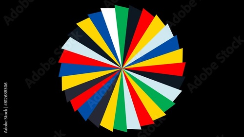 Animation made for background with different colored pieces rotating like a carousel