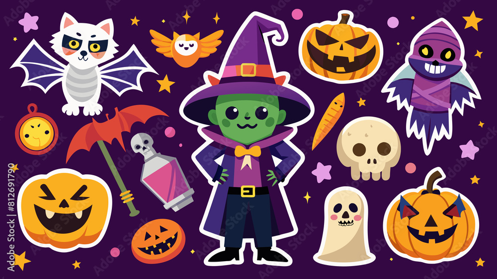 A set of stickers for halloween A set of stickers for halloween
