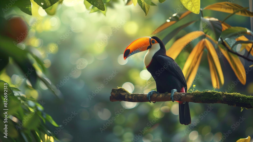 Toucan Perched on Jungle Branch Toucan Perched on Jungle Branch