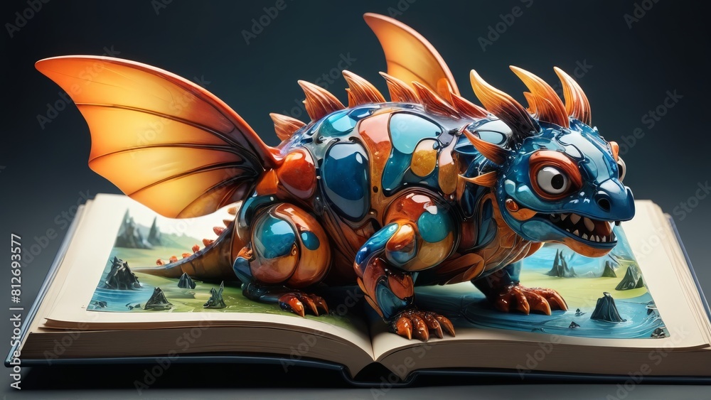 Creatures come out of storybooks through the pages.
