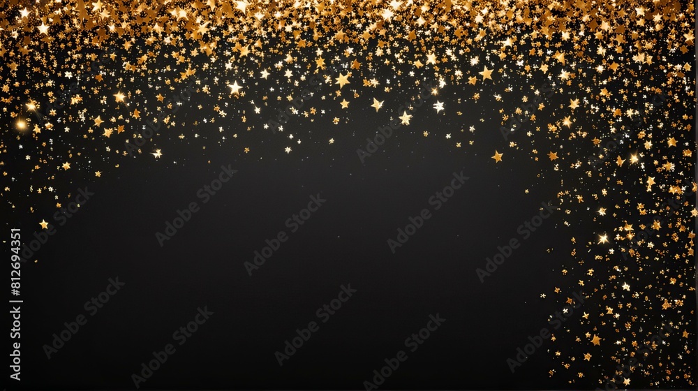 Black background with gold stars on top
