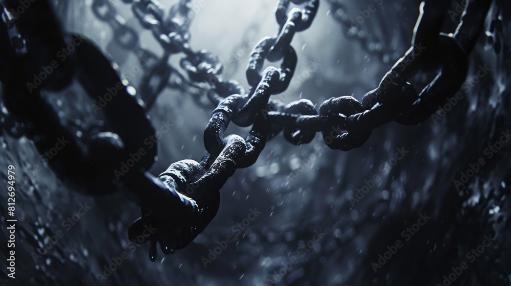 metal chain hyperrealism