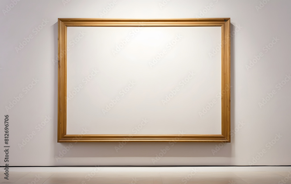 Empty blank of square mockup canvas on a white wall vintage, in an exhibition Empty blank of square mockup canvas on a white wall vintage, in an exhibition