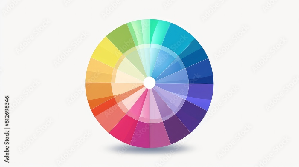 A vibrant color wheel isolated on a white background, depicted in vector format A vibrant color wheel isolated on a white background, depicted in vector format