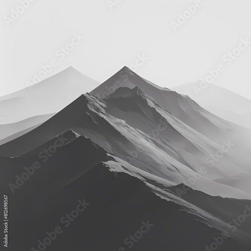 Stunning black and white mountain range photography with a glimpse into the beauty of nature. photo