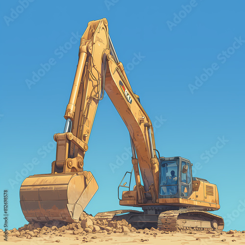 Bulk Earthmoving Machine on Construction Site photo