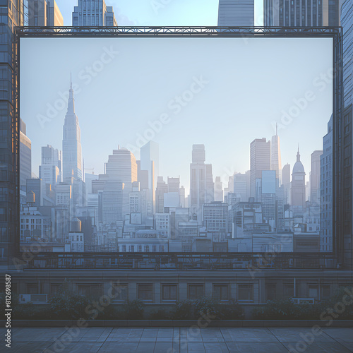Stunning City Skyline Billboard Mockup for Advertising - High-Impact Marketing with Style 