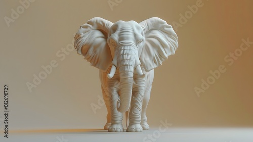 Majestic Miniature: 3D Elephant Sculpture in Clay Animation photo