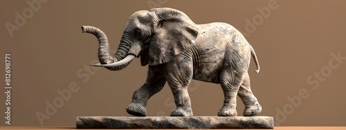 Miniature Majesty  3D Elephant Sculpture in Cartoon Render