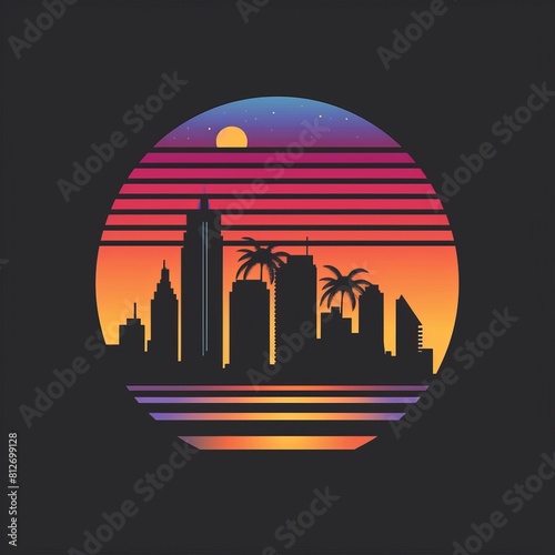 Silhouette of City With Sunset in Background