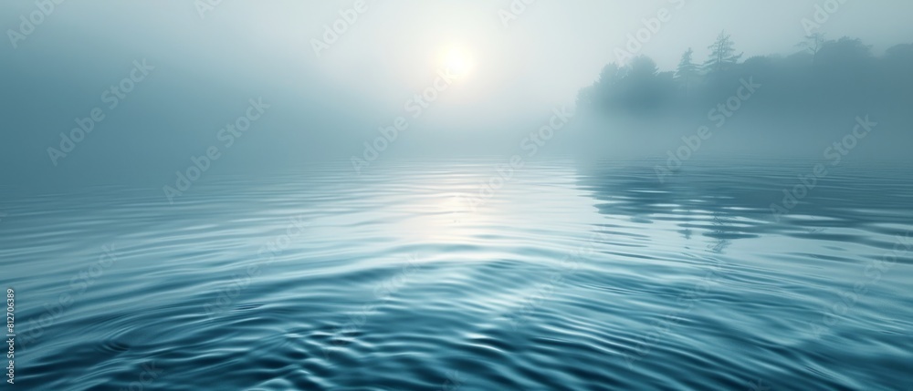 Obraz premium The water is calm and still, with a beautiful blue color