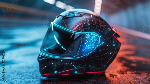 Revolutionize your ride with our cuttingedge motorcycle helmet of the future, Generated by AI