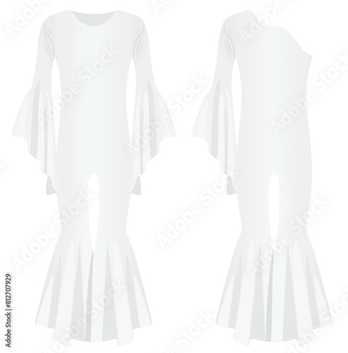 White woman jumpsuit. vector illustration