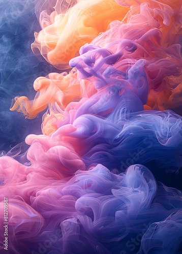 Colorful Smoke-Like Swirls on Vibrant Backgrounds