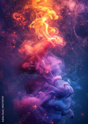 Bright and Colorful Smoke-Like Swirls in Rainbow Hues on Stunning Backgrounds