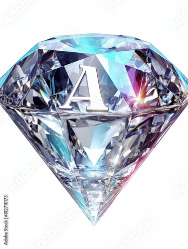 Sparkling Crystal Diamond Number 1 in Various Colors - 3D Minimalist 4K Wallpaper