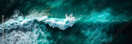 surface waves on the beach, Blue sea surface, water wave surface, blue water wave, top view 