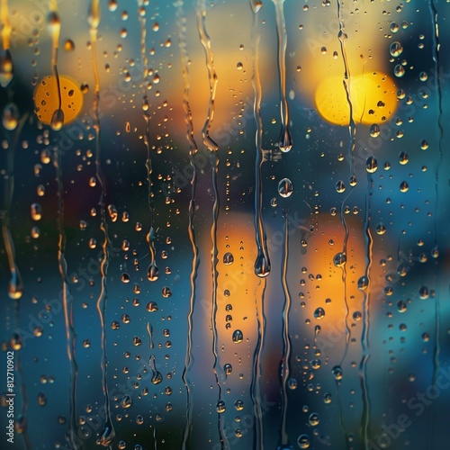 A peaceful landscape behind the shaky glass, raindrops dancing to create a picturesque symphony of nature. Immerse yourself in the atmosphere of coziness and inspiration with this photo