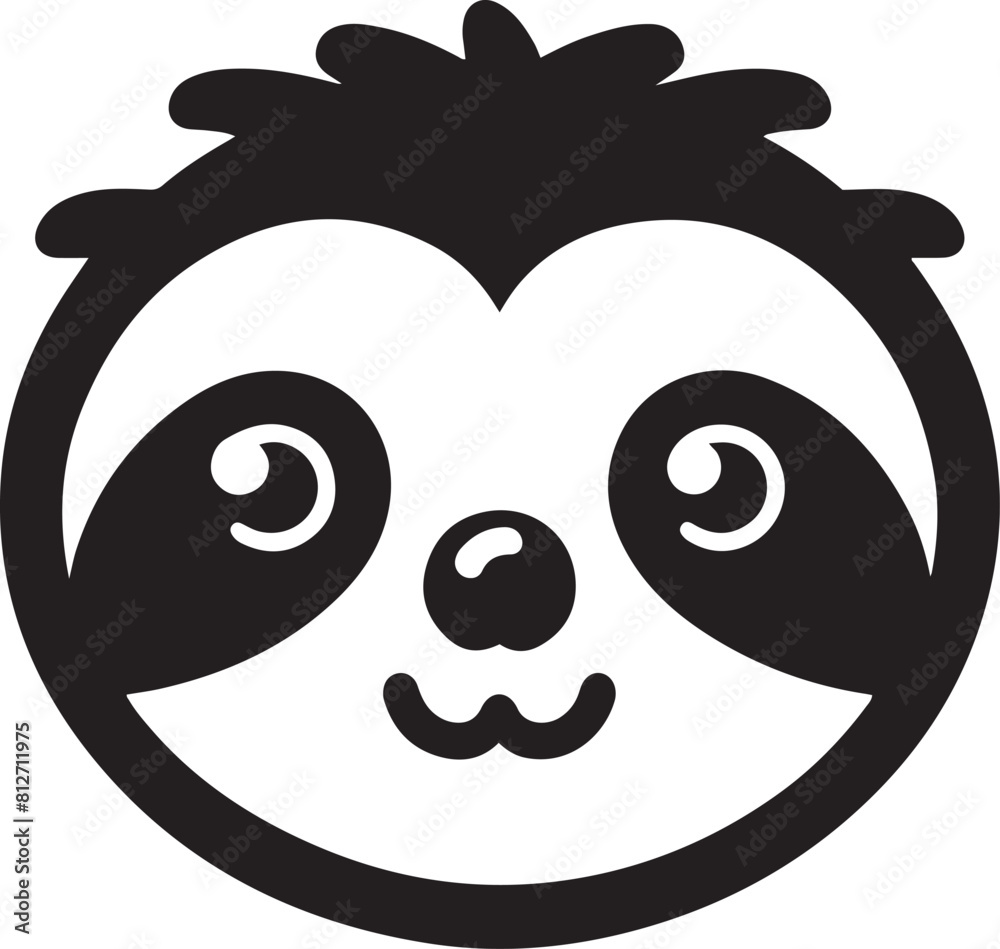 Sloth head silhouette vector illustration. Sloth head silhouette vector illustration.