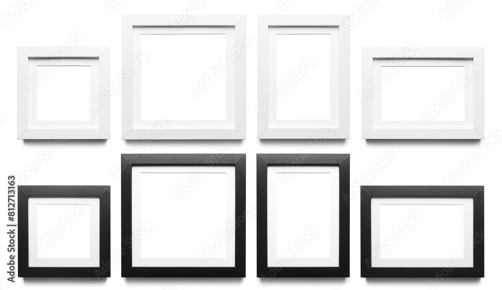 Set of white and black frames, cut out Set of white and black frames, cut out