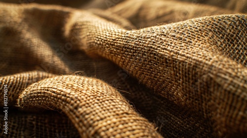 Close up view of texture of a rough burlap sacks