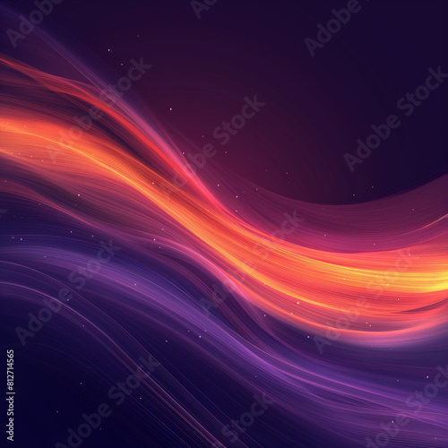 Grainy gradient background purple orange vibrant abstract glowing color wave black dark backdrop, noise texture banner poster header design