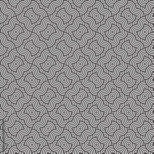 A mesmerizing black and white pattern with circles, creating a captivating visual experience.