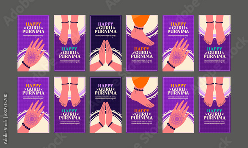 happy guru purnima social media post vector flat design