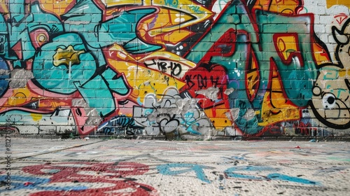 Graffiti on the wall. Street art concept. Abstract background