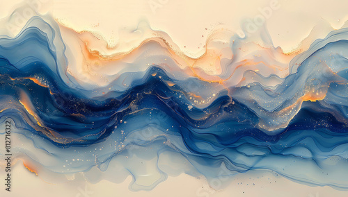 Bold Watercolor Waves: Abstract Artistic Background photo