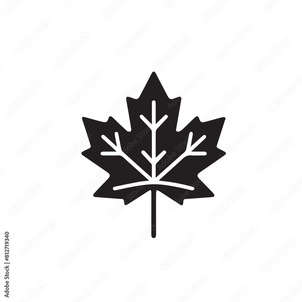 leaf silhouette and leaf icon on white background leaf silhouette and leaf icon on white background