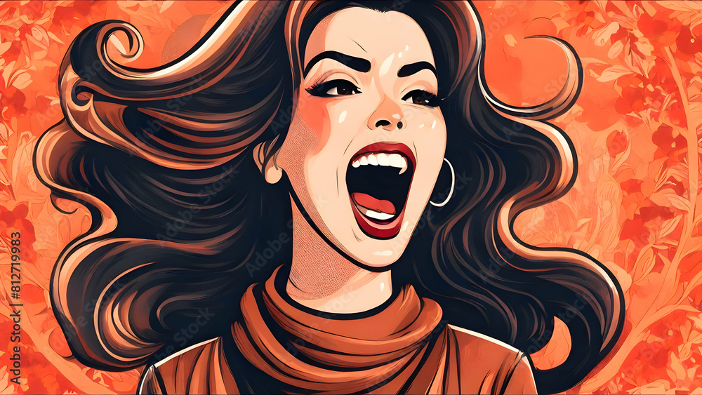 Woman, Screaming, Fear, Roar, Woman Empowerment, Bold, Anxiety, Horror, Horrible, Face, Person, people, Angry, Eggration, Shouting, Vampire, teeth, eyes, beautiful