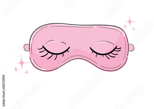 Hand Drawn mask for sleep, design Vector illustration