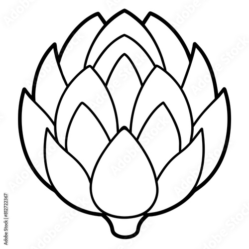 Artichoke vector silhouette illustration line art