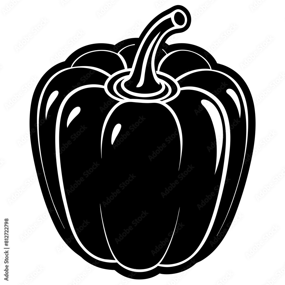 illustration of an pell pepper vector art silhouette illustration of an pell pepper vector art silhouette