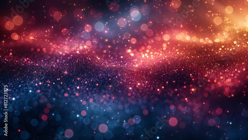 Colorful Light Bokeh Background Vector with Luminous Particles © jesica