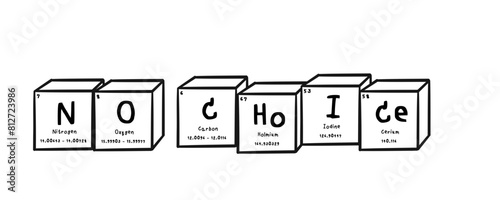 no choice wording in periodics table style illustration with transparecy background