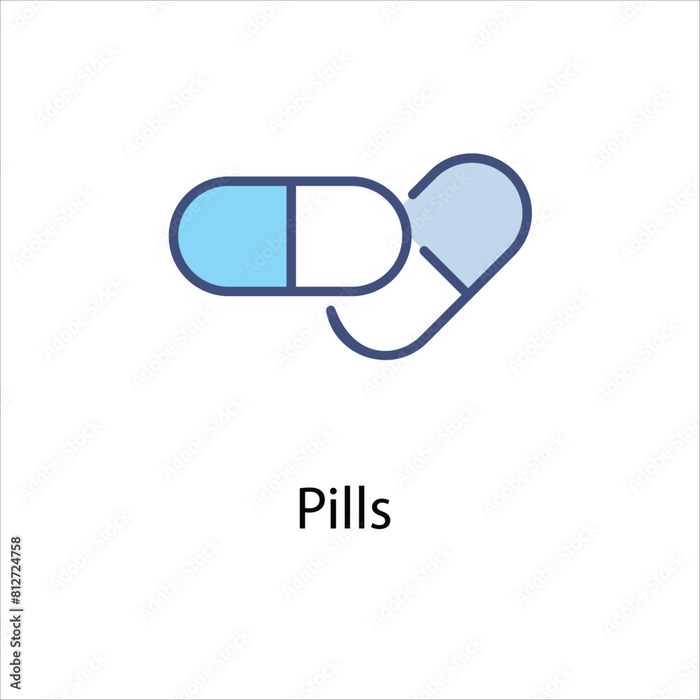 Pills vector icon Pills vector icon