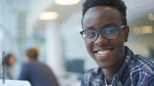 A Smiling Young Man at Work