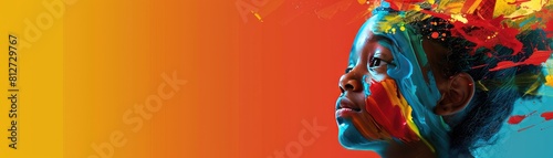 Design a poster or banner for World Youth Skills Day with a background featuring vibrant splashes