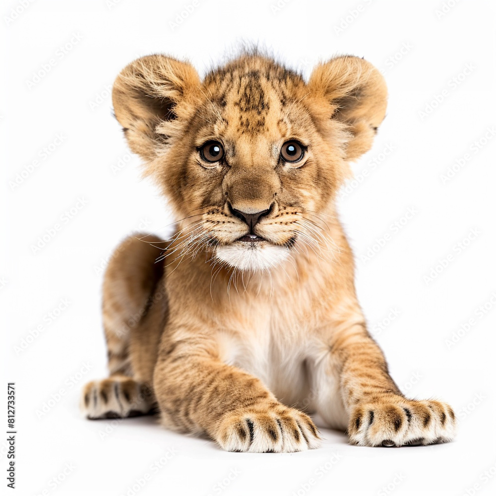 lion cub isolated on white background lion cub isolated on white background
